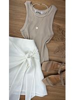 Blusa Regata Canelada Caqui