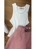 Blusa Regata Canelada Branca