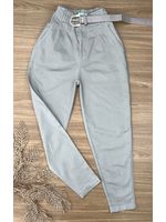 Calça Cenoura Bege com Cinto