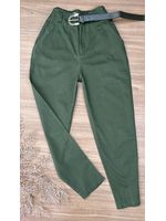 Calça Cenoura Verde Militar com Cinto