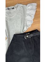 Blusa com Manga Laise Cinza 