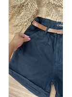 Short Com Cinto Sarja Preto