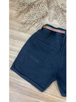 Short Com Cinto Sarja Preto