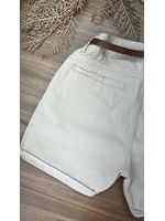Short Com Cinto Sarja Bege 