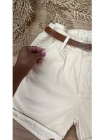 Short Com Cinto Sarja Bege 