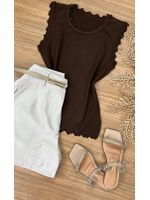 Blusa Modal Nuvem regata Marrom