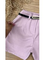 Short Alfaiataria Com Cinto Rosa