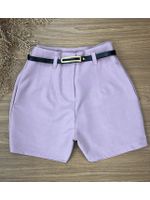 Short Alfaiataria Com Cinto Rosa