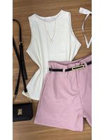 Blusa Canelada Regata Branca