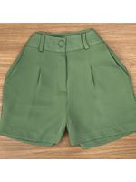 Conjunto Alfaiataria Blusa Peplum e Short Verde com Cinto 