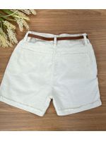 Short Com Cinto Linho Cru
