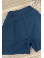 Conjunto Alfaiataria Blusa Peplum e Short Preto com Cinto 