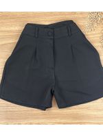 Conjunto Alfaiataria Blusa Peplum e Short Preto com Cinto 
