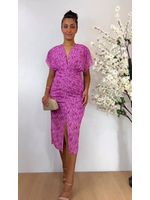 Vestido Tule Midi Fucsia