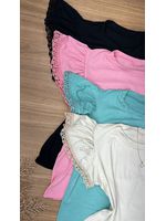 Blusa Manga Babado Guipir Preta