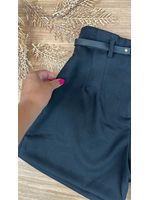 Short Alfaiataria Com Cinto Preto