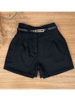 Short Alfaiataria Com Cinto Preto