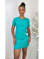 Vestido T-shirt Curto Verde Água 