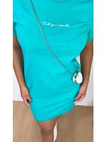 Vestido T-shirt Curto Verde Água 