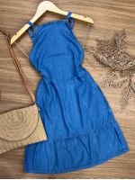 Vestido Curto Jeans Tencel