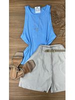 Blusa Regata Canelada Azul
