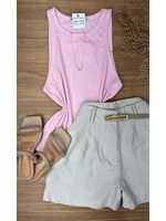Blusa Regata Canelada Rosa