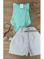 Blusa Regata Canelada Verde