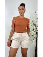 Short Sarja Cenoura Sininho Bege