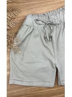 Short Sarja Cenoura Sininho Cinza