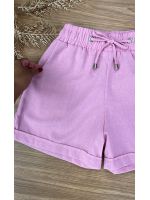 Short Boxer Linho Rosa Bebe
