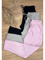 Calça Reta Em Linho Bege