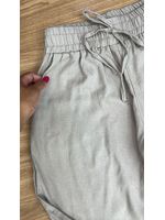 Calça Reta Em Linho Bege