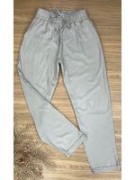 Calça Reta Em Linho Bege