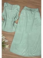 Conjunto Saia Midi Verde Menta