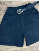 Short Sarja Cenoura Com Cinto Preto