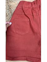 Short Sarja Cenoura Com Cinto Terra Cota