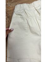 Short Sarja Cenoura Com Cinto Bege Claro