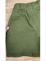 Short Sarja Cenoura Com Cinto Verde Militar