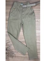 Calça Cenoura com Cinto Detalhado Caramelo