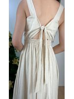 Vestido Longo Linho Cru