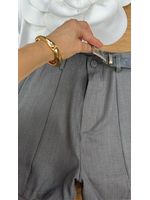 Short Alfaiataria Com Cinto Cinza