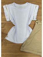 Blusa Manga Guipir Branca