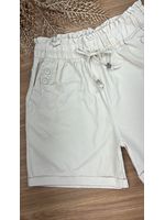Short Sarja Cenoura Sininho Bege Claro