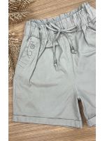 Short Sarja Cenoura Sininho Cinza Claro