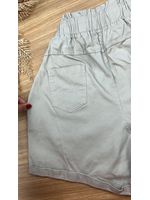 Short Sarja Cenoura Sininho Cinza Claro