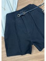Short com Cinto Alfaiataria Preto