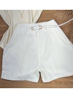 Short com Cinto Alfaiataria Branco