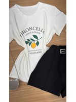 Blusa Tee Shirt Estampa Limão Off White