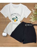 Blusa Tee Shirt Estampa Limão Off White