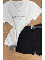 Blusa Tee Shirt Frase Off White